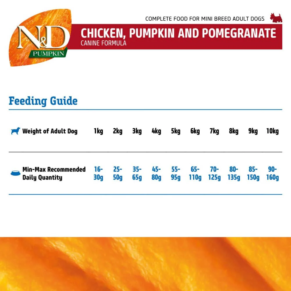 Farmina N&D Pumpkin Chicken & Pomegranate Grain Free Adult Mini Dog Dry Food - Image 5