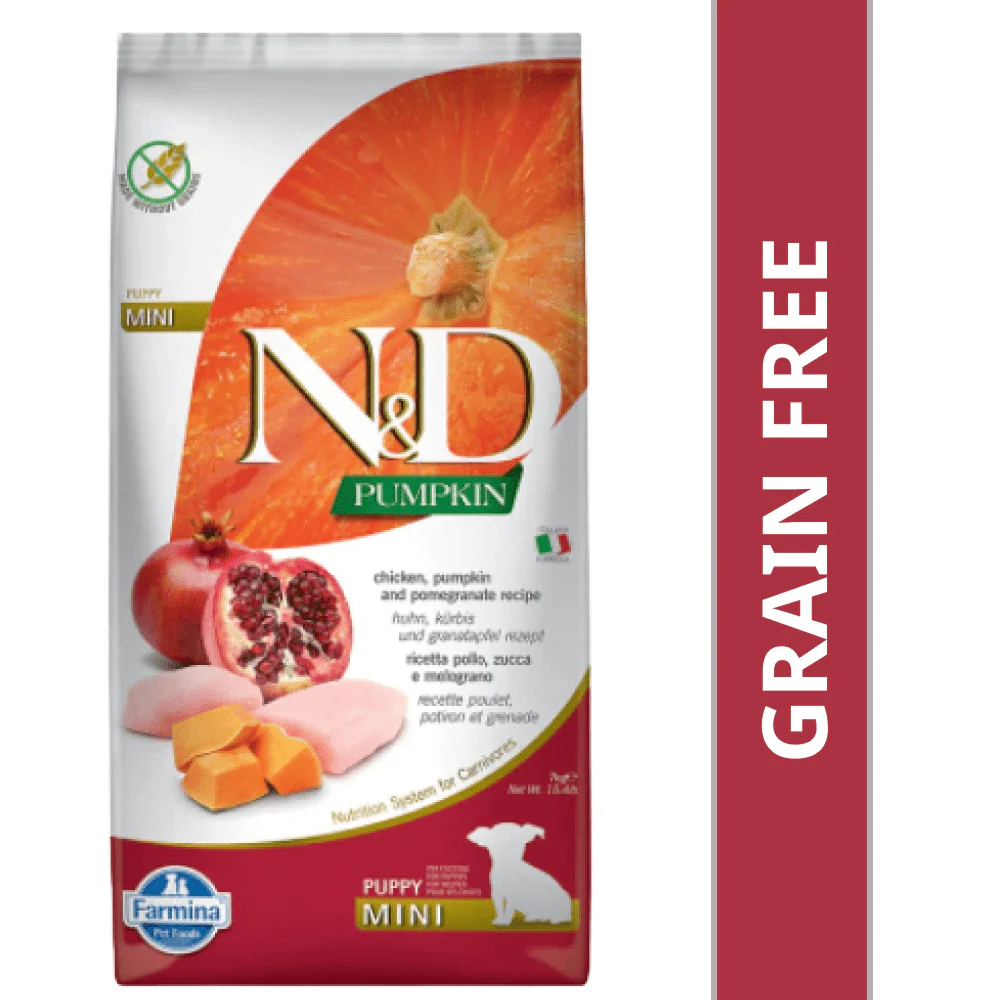 Farmina N&D Pumpkin Chicken & Pomegranate Grain Free Puppy Mini Dog Dry Food - Image 8