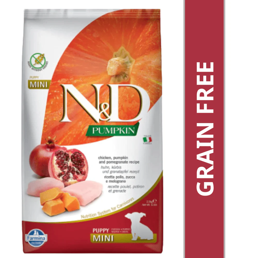 Farmina N&D Pumpkin Chicken & Pomegranate Grain Free Puppy Mini Dog Dry Food - Image 9