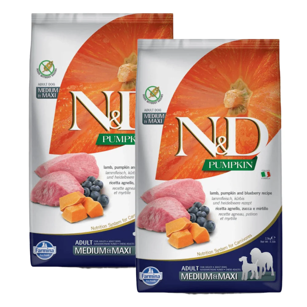 Farmina N&D Pumpkin Lamb & Blueberry Grain Free Adult Medium Maxi Dog Dry Food - Image 10