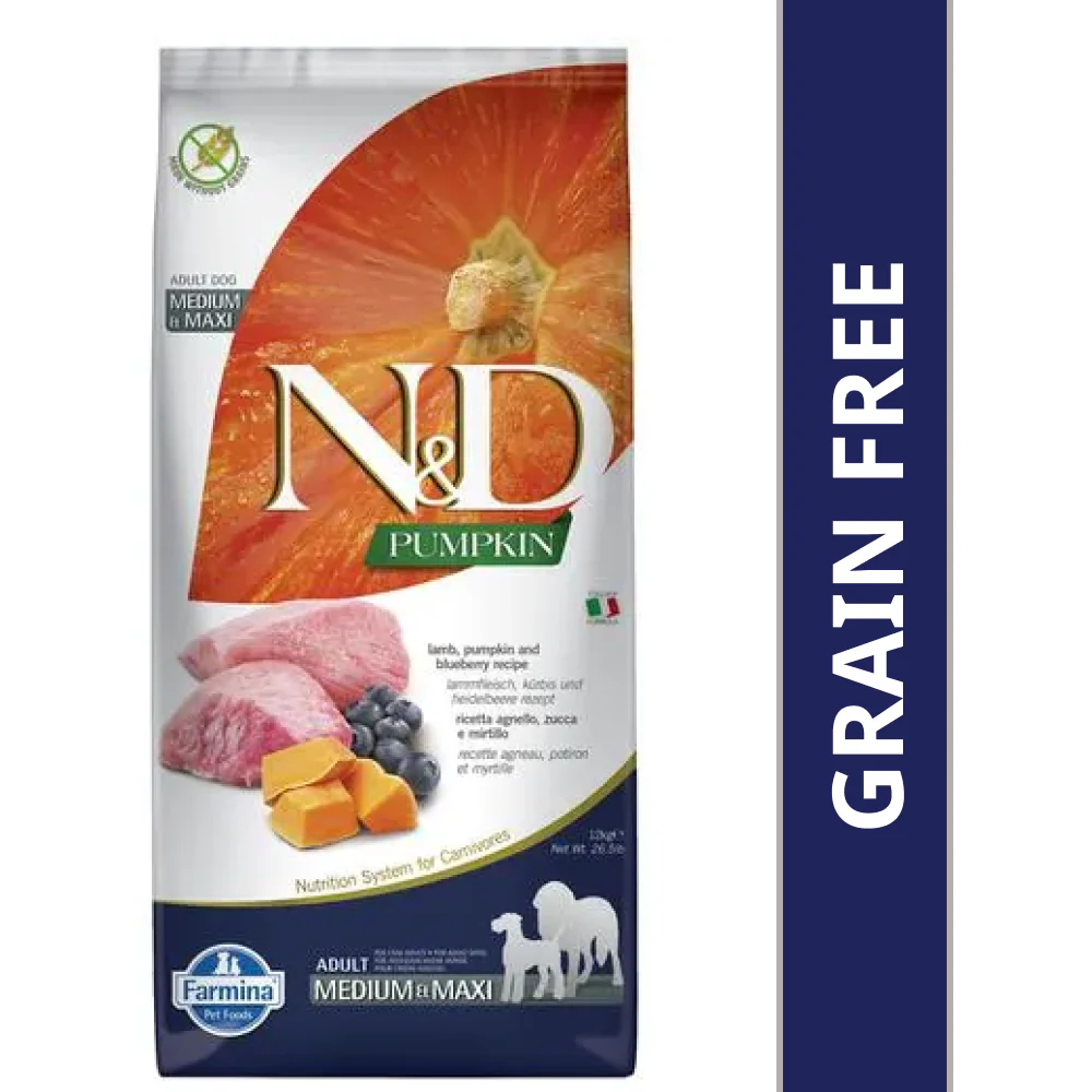 Farmina N&D Pumpkin Lamb & Blueberry Grain Free Adult Medium Maxi Dog Dry Food - Image 10