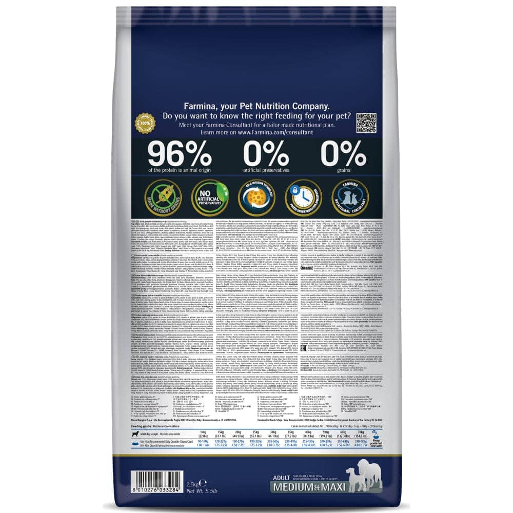 Farmina N&D Pumpkin Lamb & Blueberry Grain Free Adult Medium Maxi Dog Dry Food - Image 3