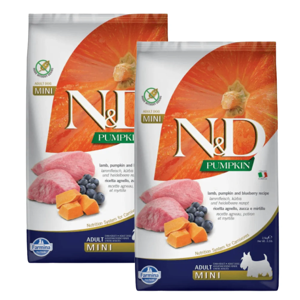 Farmina N&D Pumpkin Lamb & Blueberry Grain Free Adult Mini Dog Dry Food - Image 8