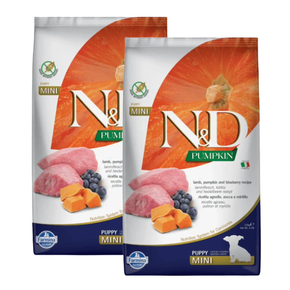 Farmina N&D Pumpkin Lamb & Blueberry Grain Free Puppy Mini Dog Dry Food - Image 10