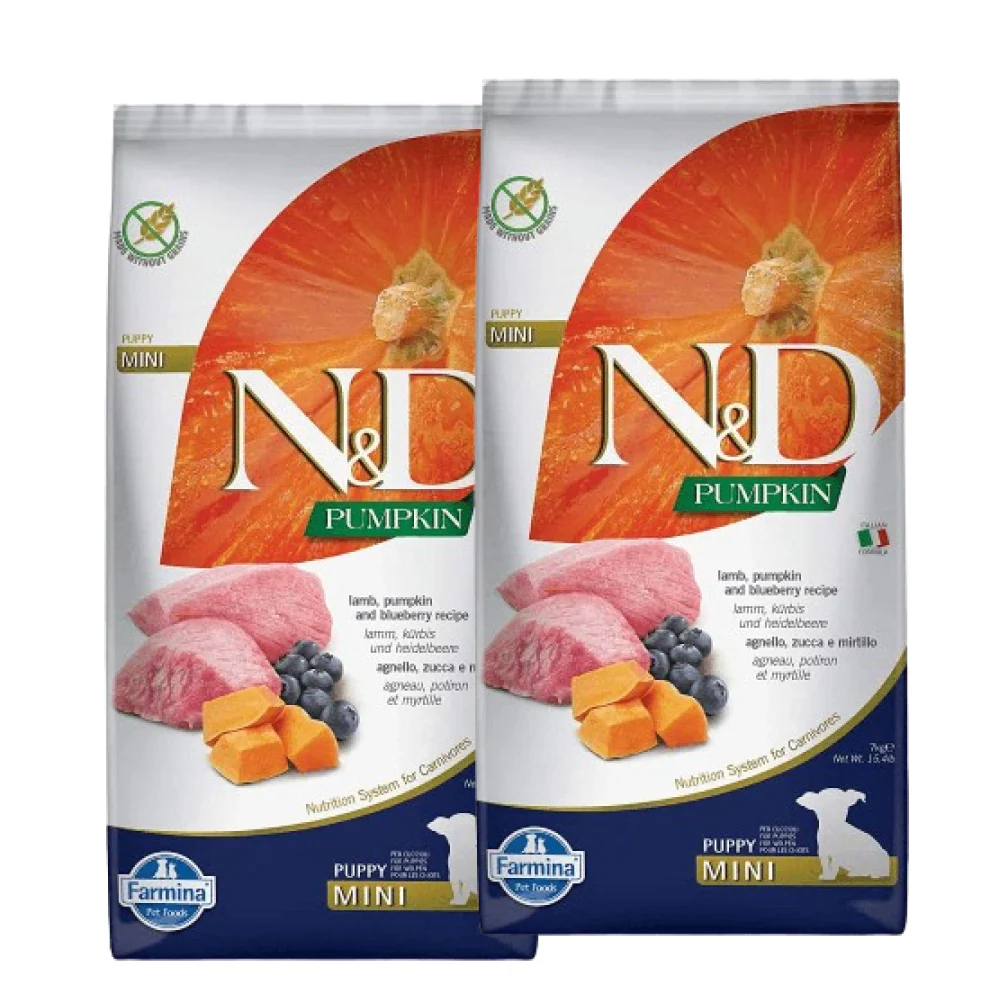 Farmina N&D Pumpkin Lamb & Blueberry Grain Free Puppy Mini Dog Dry Food - Image 11