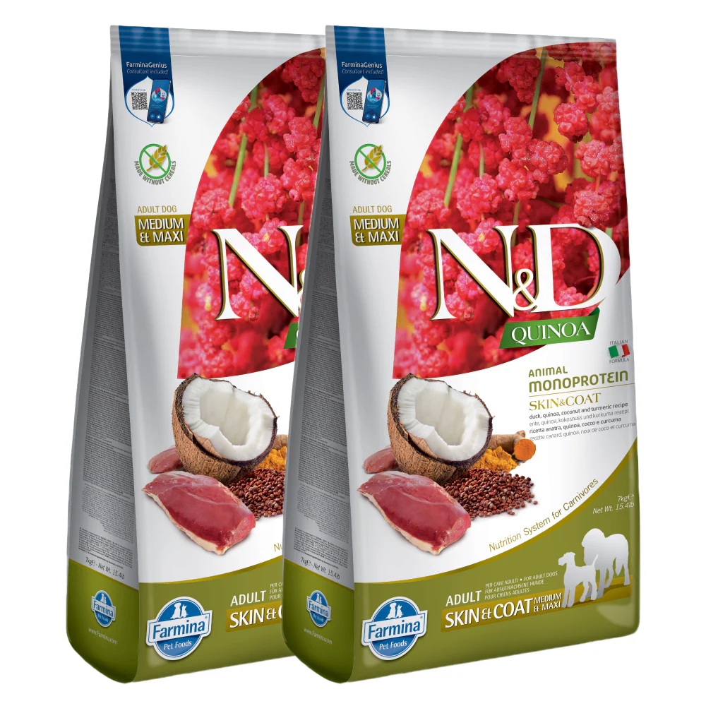 Farmina N&D Quinoa Duck Coconut & Turmeric Skin & Coat Grain Free Adult Medium & Maxi Dog Dry Food - Image 10