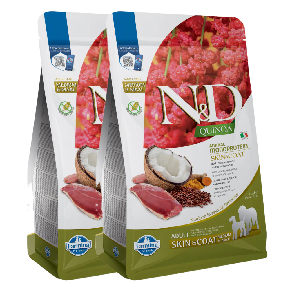Farmina N&D Quinoa Duck Coconut & Turmeric Skin & Coat Grain Free Adult Medium & Maxi Dog Dry Food - Image 11