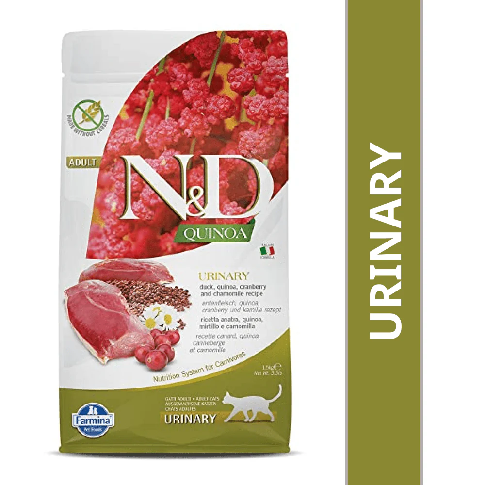 Farmina N&D Quinoa Duck Cranberry & Chamomile Grain Free Urinary Adult Cat Dry Food - Image 8