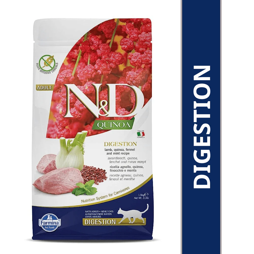 Farmina N&D Quinoa Lamb Mint & Fennel Grain Free Digestion Adult Dry Cat Food - Image 8