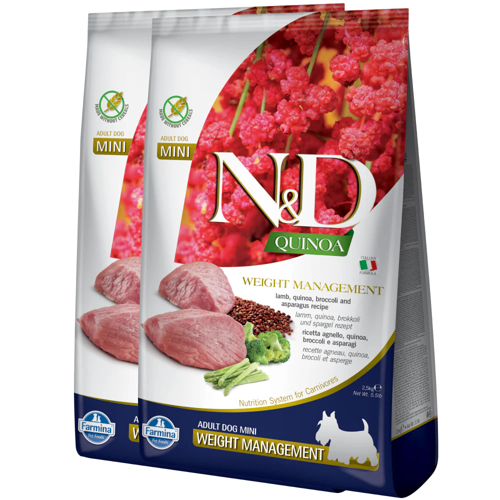 Farmina N&D Quinoa Lamb Weight Management Grain Free Adult Mini Dog Dry Food - Image 2