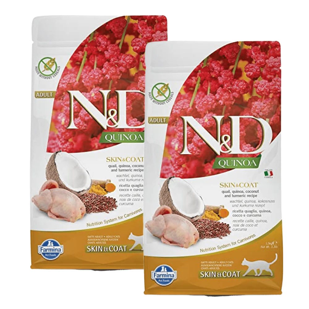 Farmina N&D Quinoa Quail Coconut & Turmeric Skin & Coat Grain Free Adult Cat Dry Food - Image 10