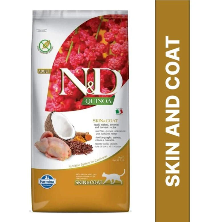 Farmina N&D Quinoa Quail Coconut & Turmeric Skin & Coat Grain Free Adult Cat Dry Food - Image 11