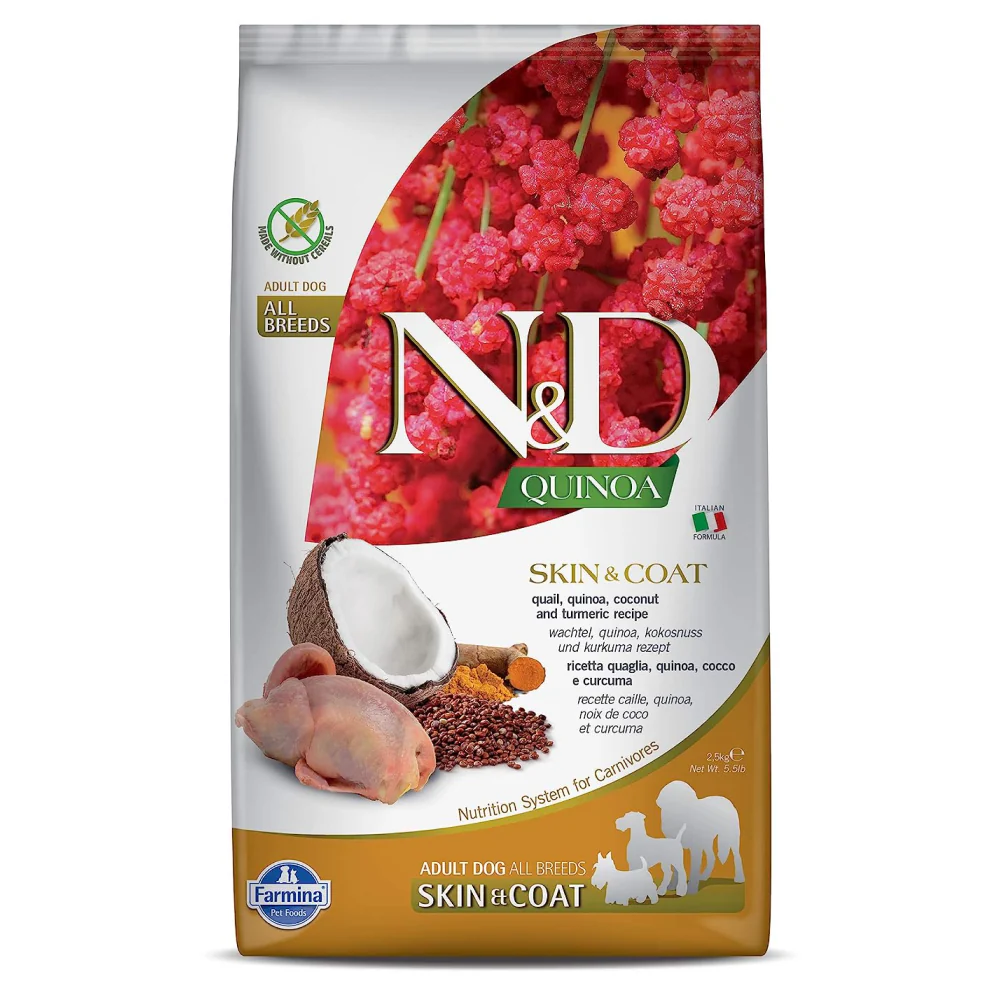 Farmina N&D Quinoa Quail Coconut & Turmeric Skin & Coat All Breed Dog Dry Food - Image 11