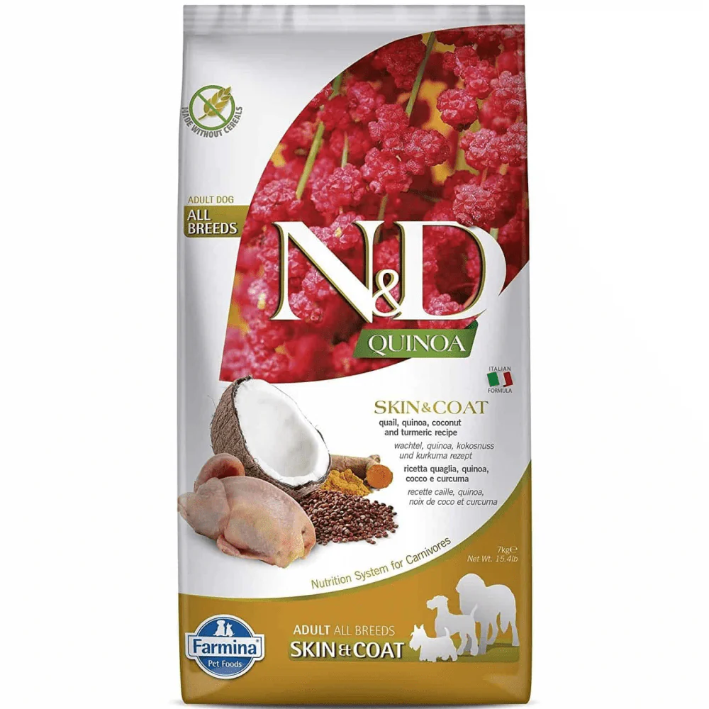 Farmina N&D Quinoa Quail Coconut & Turmeric Skin & Coat All Breed Dog Dry Food - Image 2