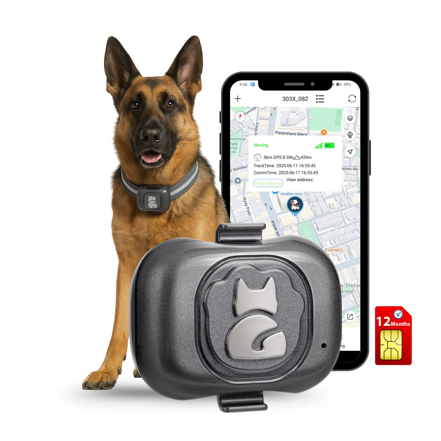 FeTaca G16 Smart 4G GPS Waterproof Mini Collar Tracker with Free 12 Month Tracking & App Subscription for Dogs and Cats (Grey) - Image 7