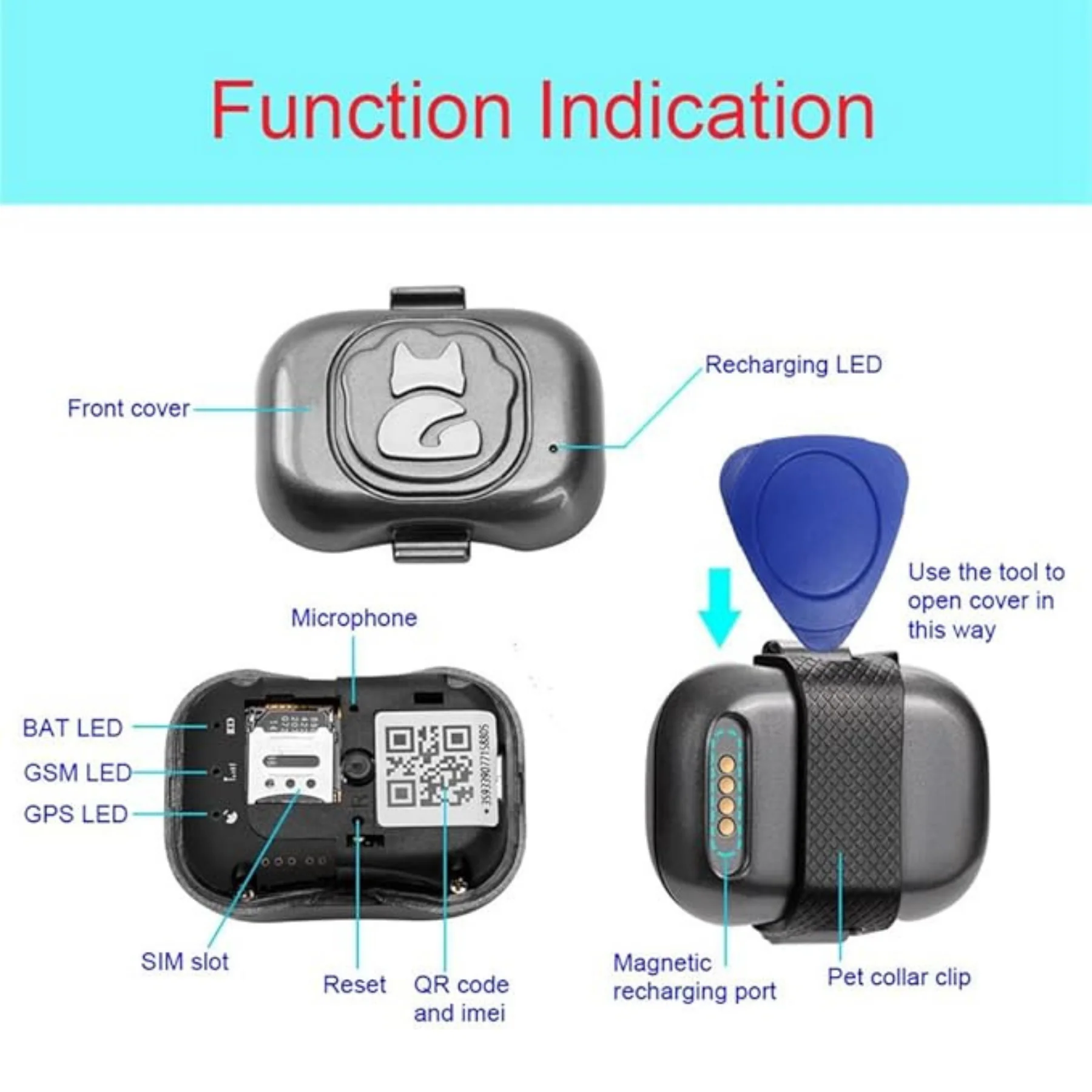 FeTaca G16 Smart 4G GPS Waterproof Mini Collar Tracker with Free Life Time Tracking & App Subscription for Dogs and Cats (Grey) - Image 6