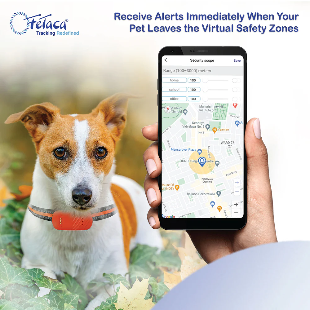 FeTaca Smart 4G GPS Tracker with Lifetime Free Tracking & 1 Year Data SIM Subscription for Dogs and Cats (Orange) - Image 3