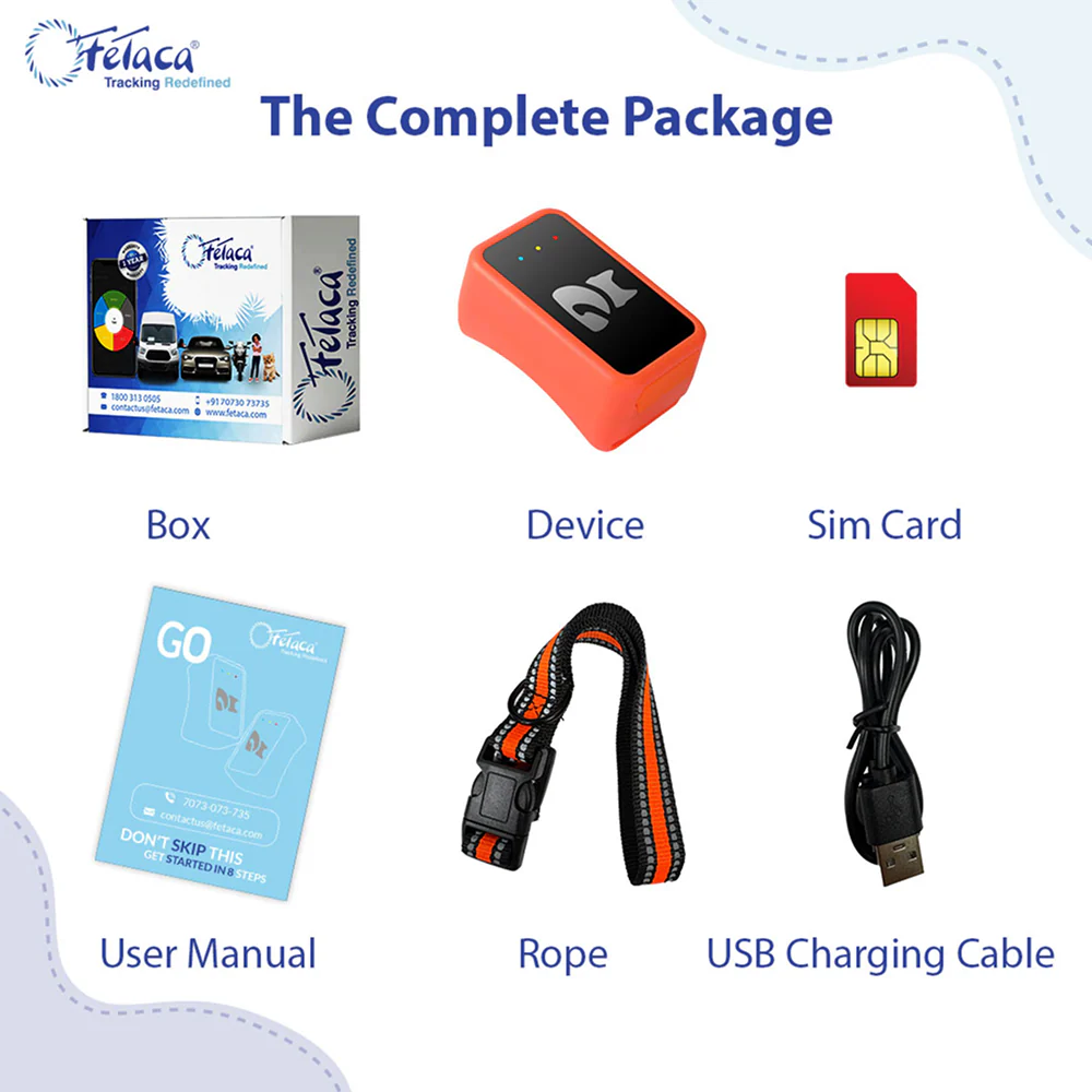 FeTaca Smart 4G GPS Tracker with Lifetime Free Tracking & 1 Year Data SIM Subscription for Dogs and Cats (Orange) - Image 4