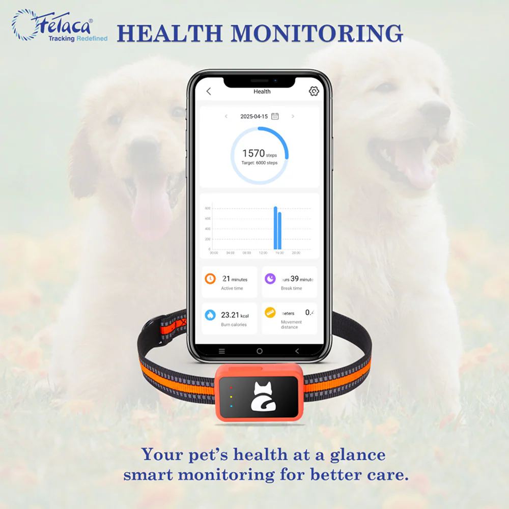 FeTaca Smart 4G GPS Tracker with Lifetime Free Tracking & 1 Year Data SIM Subscription for Dogs and Cats (Orange) - Image 7