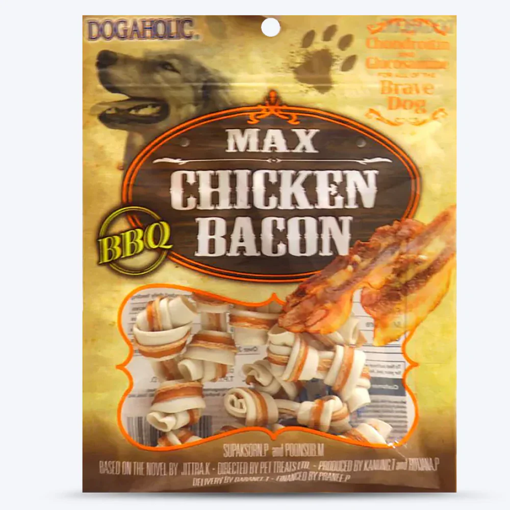 FG-Dogaholic Chicken Bacon Bone BBQ Dog Treat - 10pcs