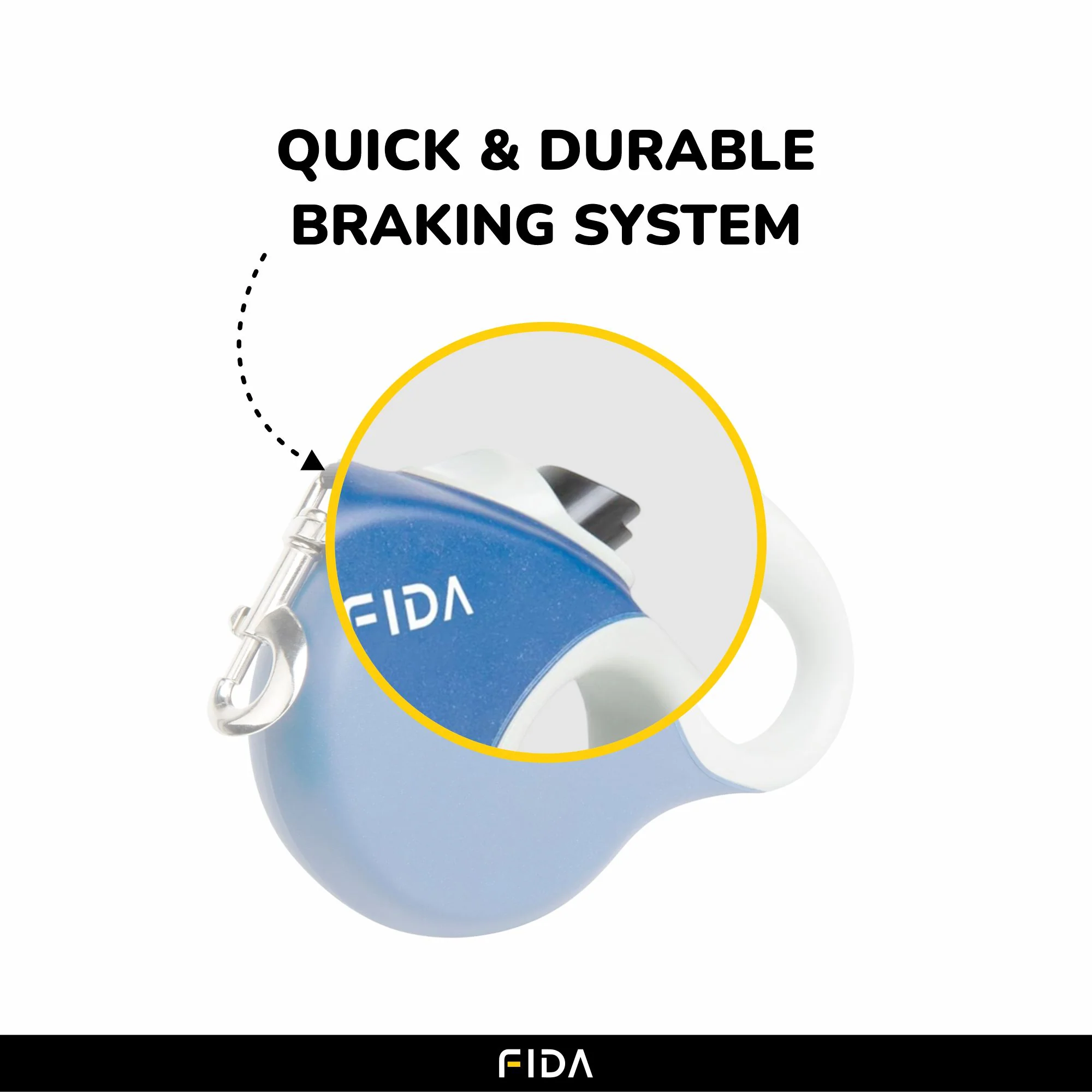Fida Extra Retractable Leash for Dogs (Blue) - Image 2