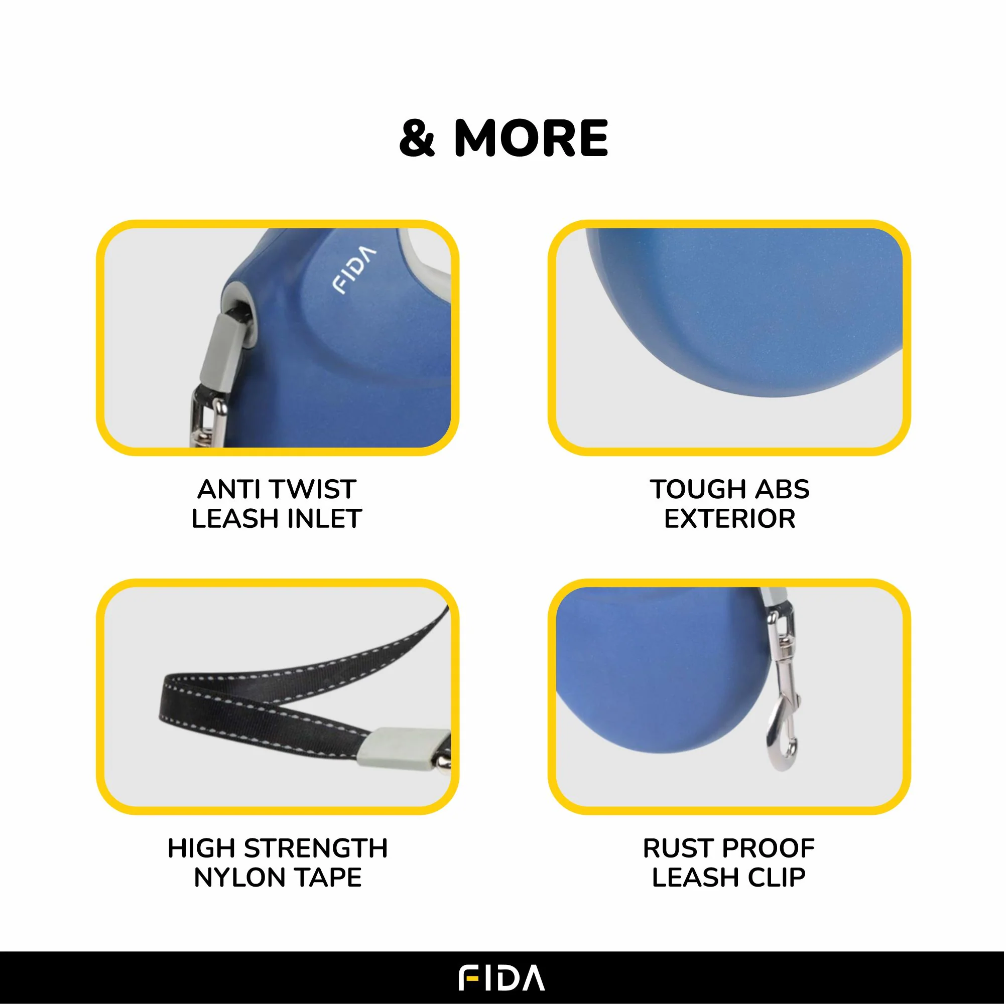 Fida Extra Retractable Leash for Dogs (Blue) - Image 4