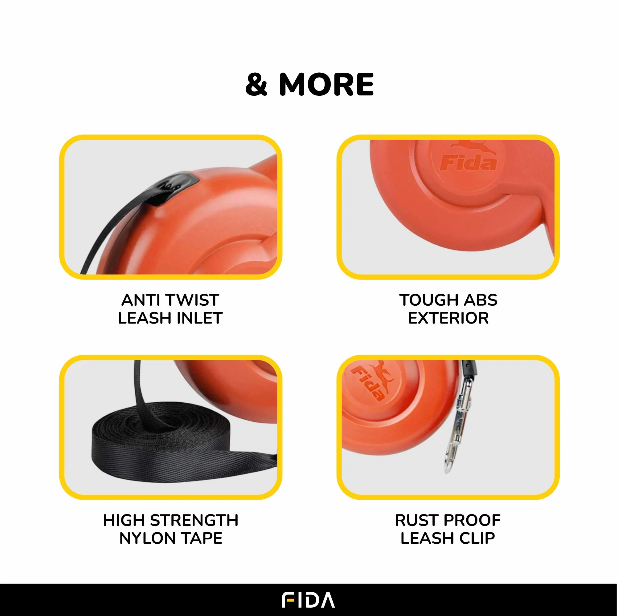 Fida Styleash Retractable Leash for Dogs (Red) - Image 3