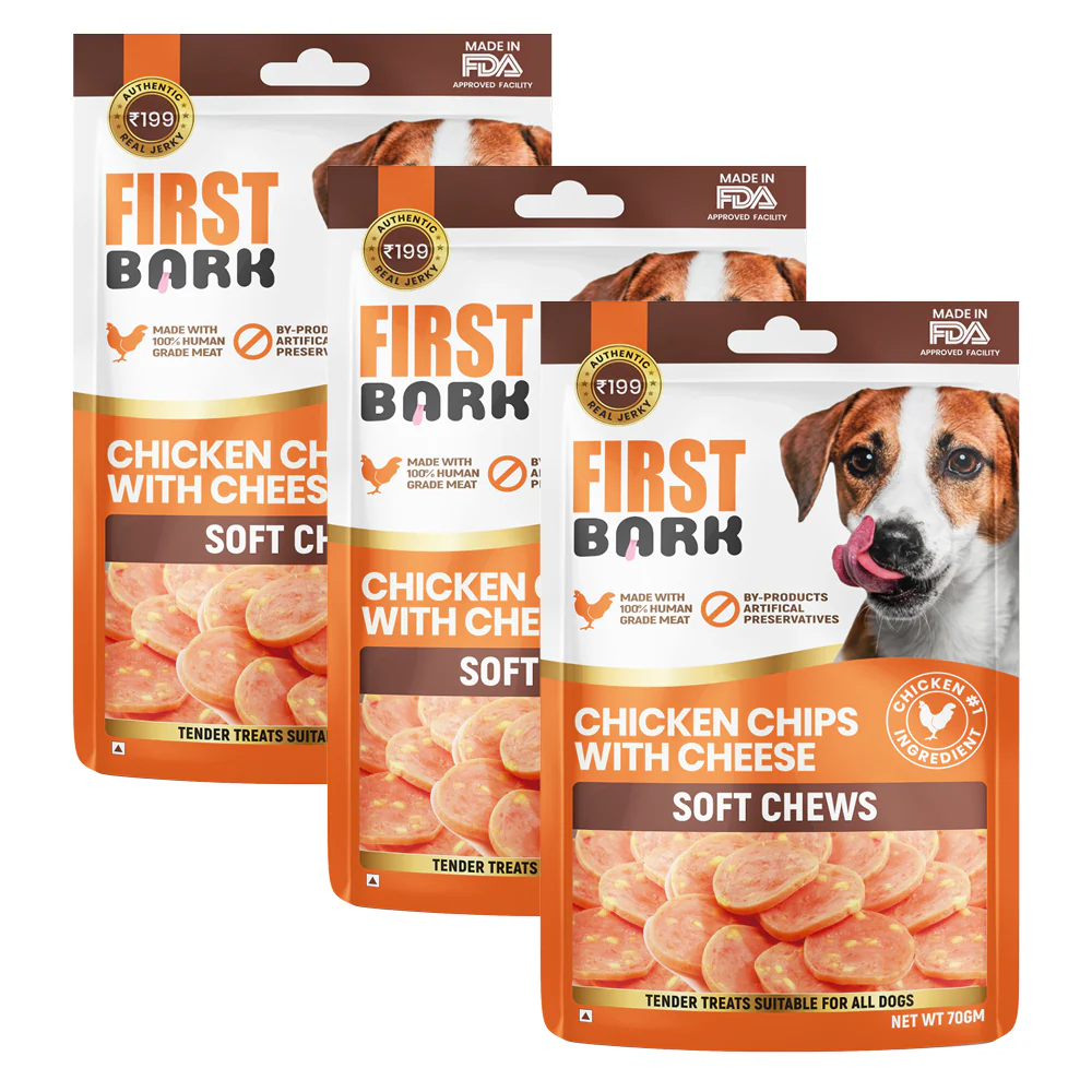First Bark Chicken Chips with Cheese Jerky Dog Treat - Image 2