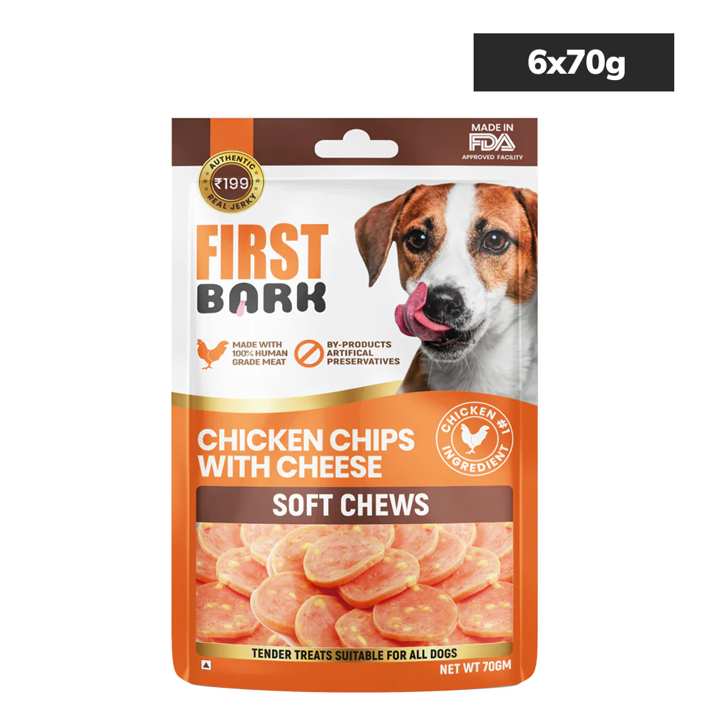 First Bark Chicken Chips with Cheese Jerky Dog Treat - Image 3