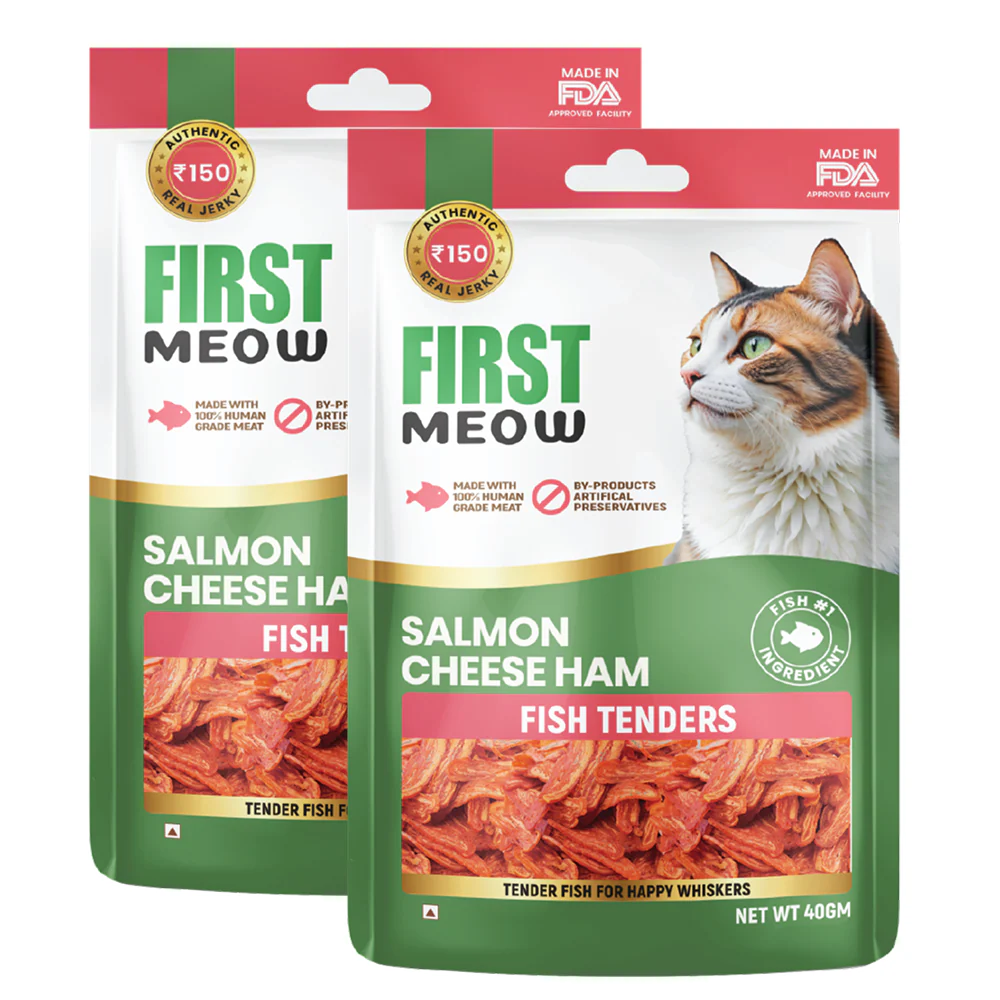 First Meow Salmon Cheese Ham Jerky Cat Treat - Image 2