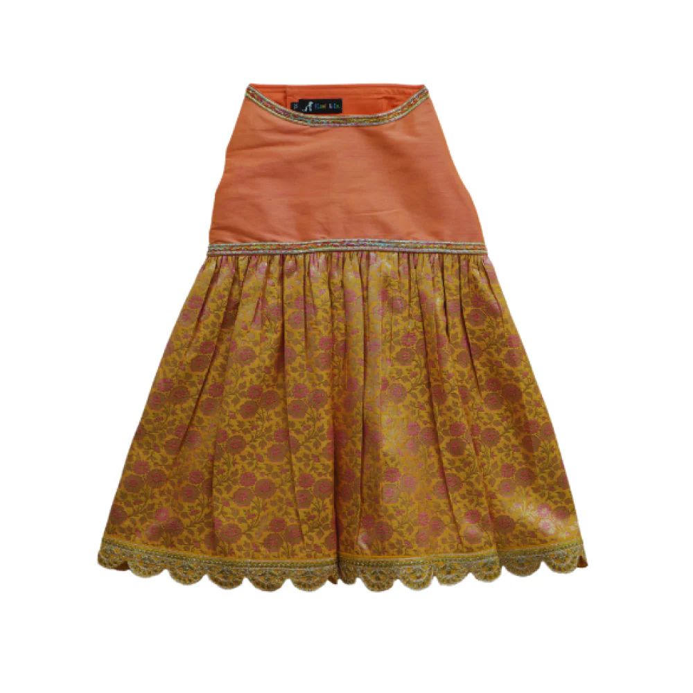 Floof & Co Banarasi Lehenga for Dogs (Pink/Yellow) - Image 3