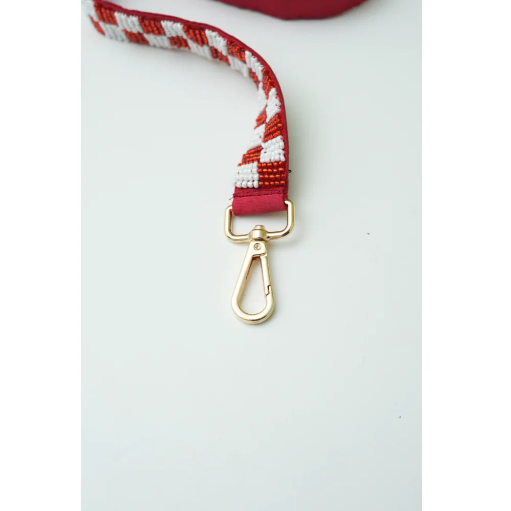Floof & Co Checkered Leash & Collar (Red & White) - Image 3