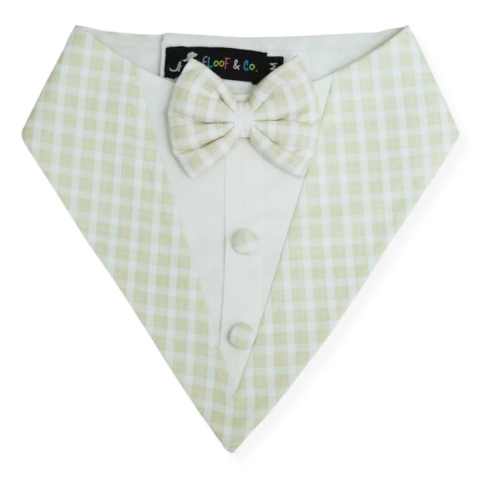 Floof & Co Cotton Tux Bandana for Dogs (Green) - Image 2