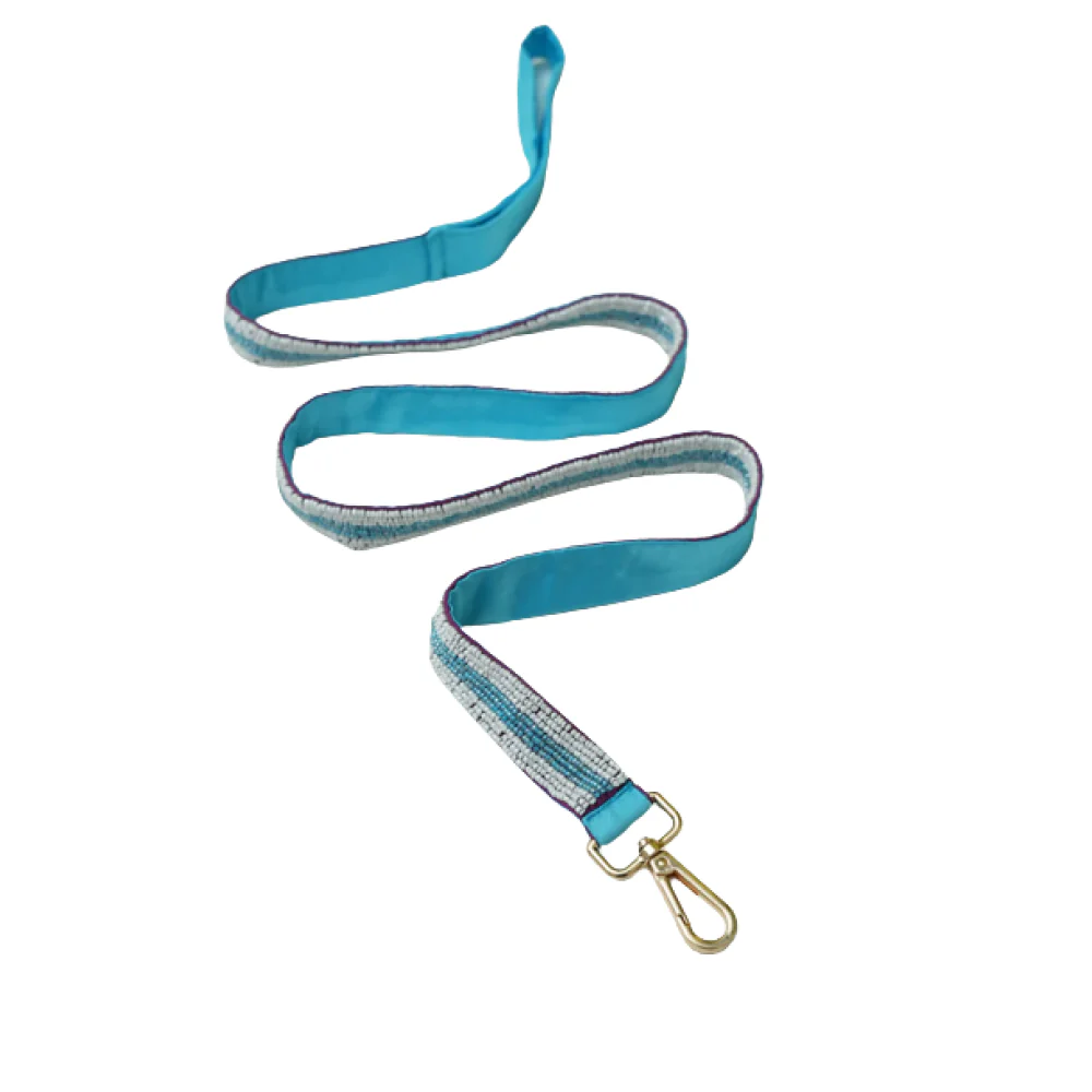 Floof & Co Cyan Pearl Leash & Collar (Blue) - Image 4