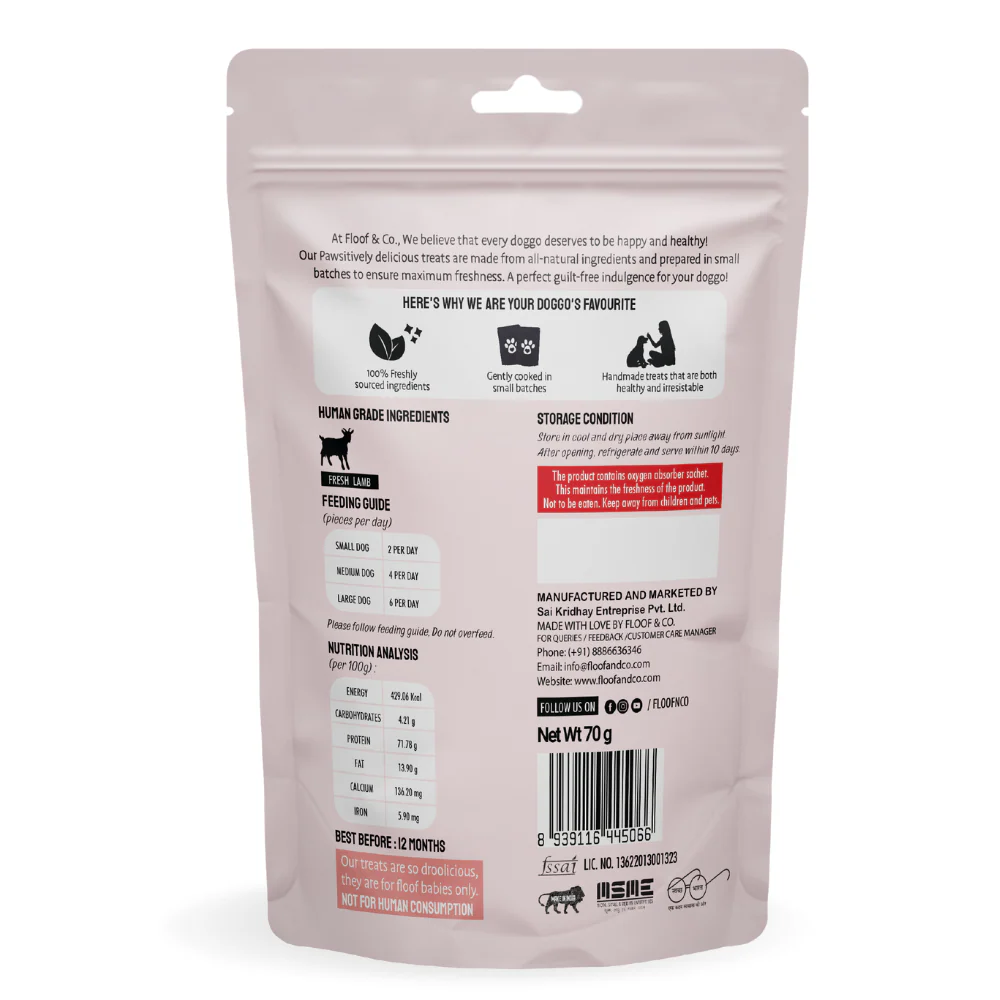 Floof & Co Pork Chew, Bacon Cheese, Chicken Cheese, Roasted Lamb and Smoked Lamb Dog Treats Combo - Image 24