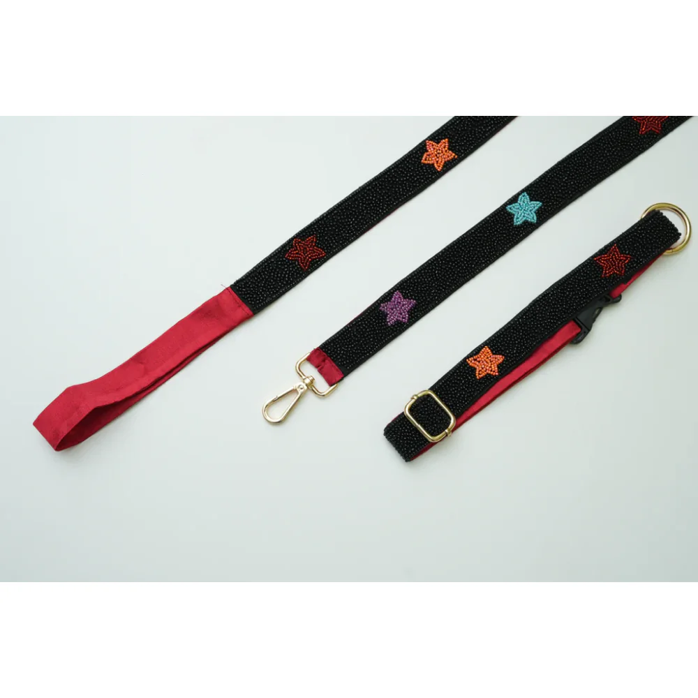 Floof & Co Starry Night Leash & Collar (Black) - Image 2