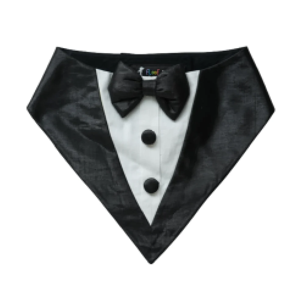 Floof & Co Tux Bandana for Dogs (White & Black) - Image 3
