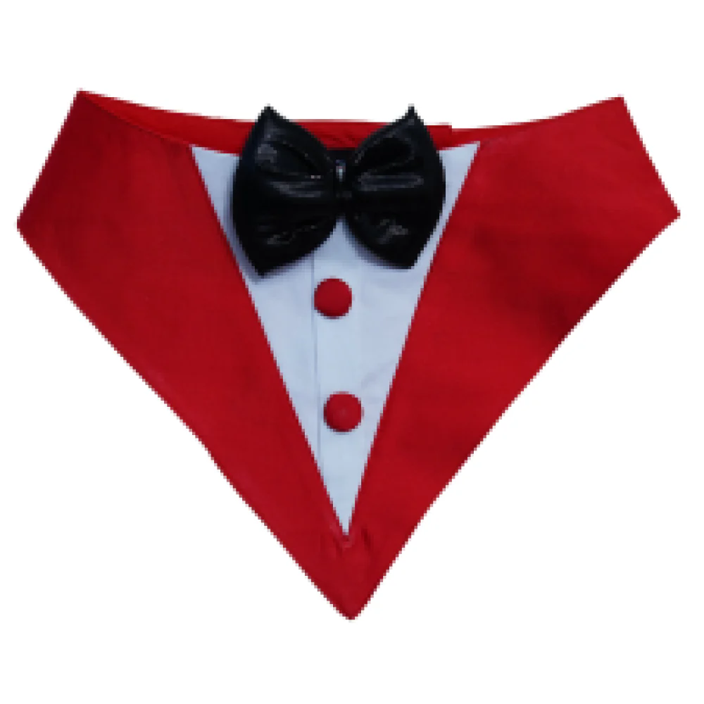 Floof & Co Tux Bandana Triangle for Dogs (Red) - Image 4