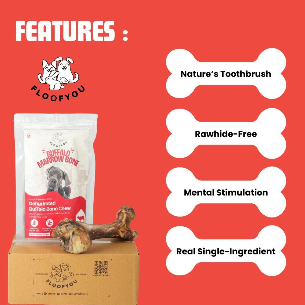 FloofYou Air Dried Buffalo Marrow Bone Chew Dog Treats - Image 3