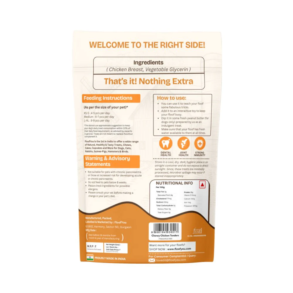 FloofYou Air Dried Chewy Chicken Tender Dogs & Cats Treat - Image 8