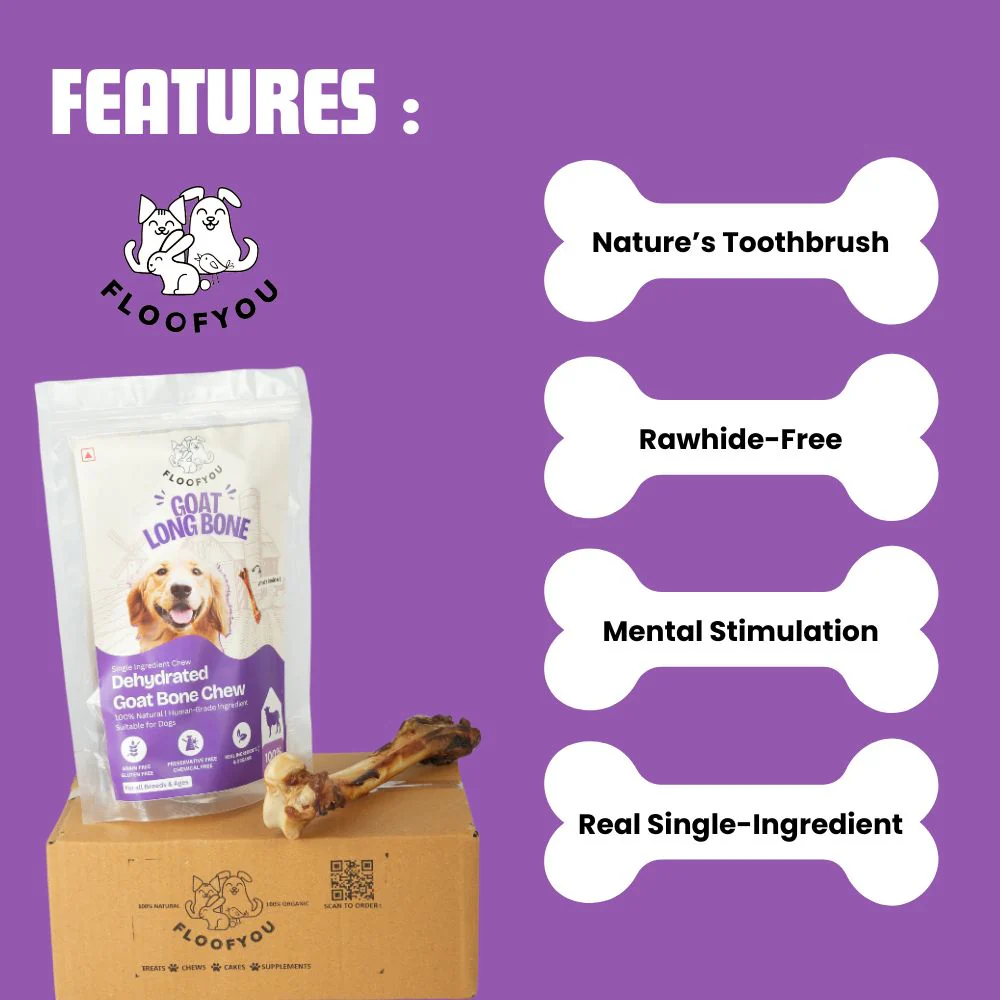 FloofYou Air Dried Goat Marrow Bone Chew Dog Treats - Image 2