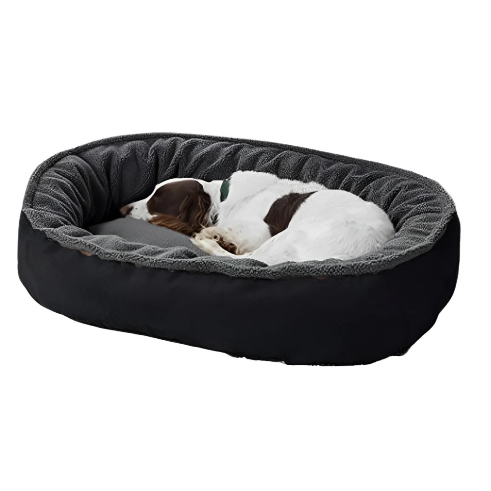 Fluffy's Kozi Pet Ultra Soft Ethnic Designer Polyster Filled Reversable Bed for Dogs and Cats (Black) - Image 2