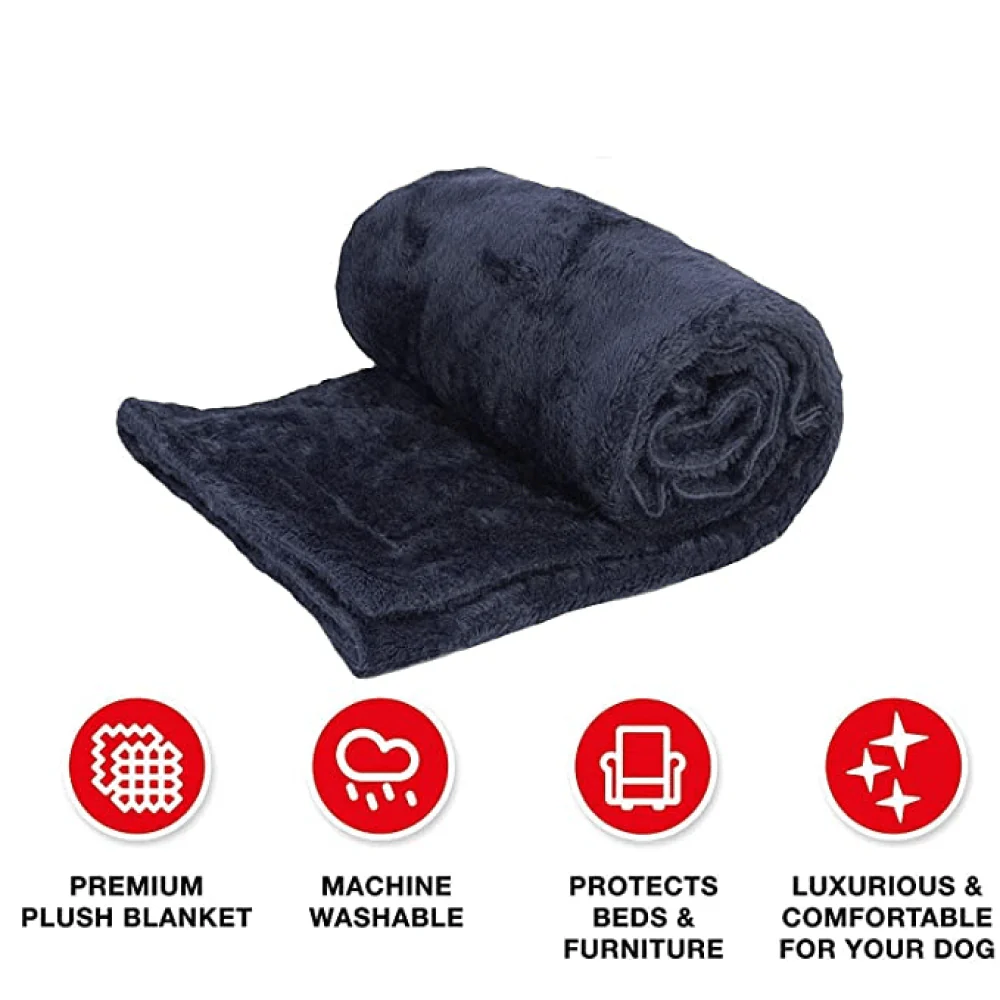 Fluffy's Luxurious Premium Soft and Warm Blanket for Dogs and Cats (Black) - Image 3