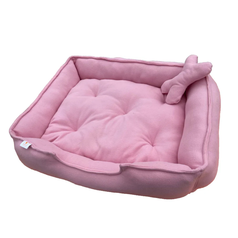Fluffy's Luxurious Reversible Polyester Filled Bed for Dogs and Cats (Pink) - Image 3