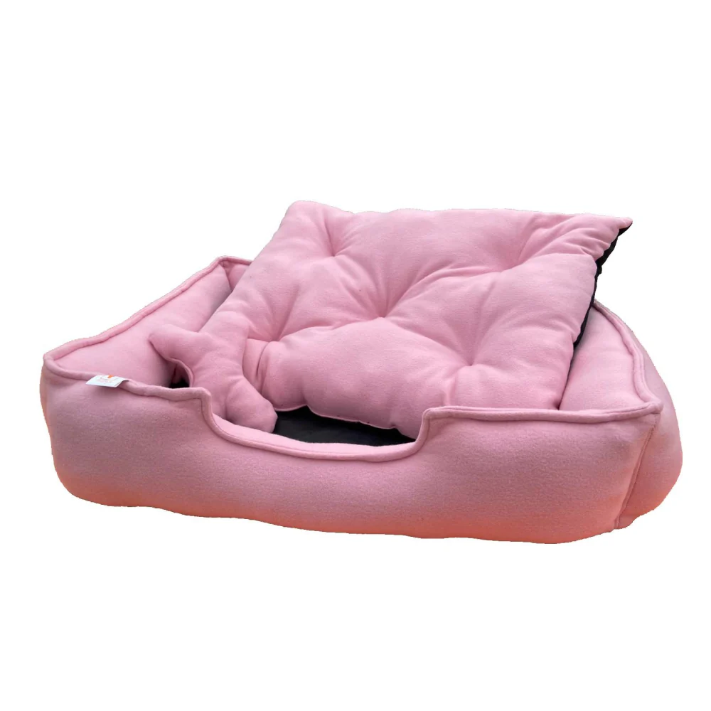 Fluffy's Luxurious Reversible Polyester Filled Bed for Dogs and Cats (Pink) - Image 4