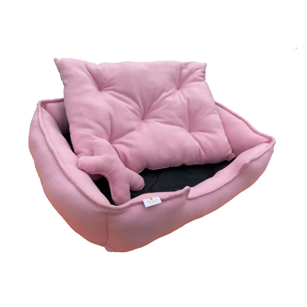 Fluffy's Luxurious Reversible Polyester Filled Bed for Dogs and Cats (Pink) - Image 5