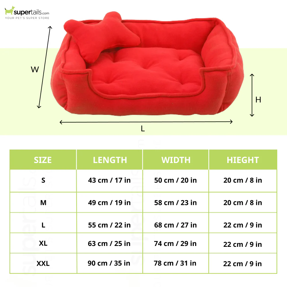 Fluffy's Luxurious Reversible Polyster Filled Bed for Dogs and Cats (Red) - Image 2