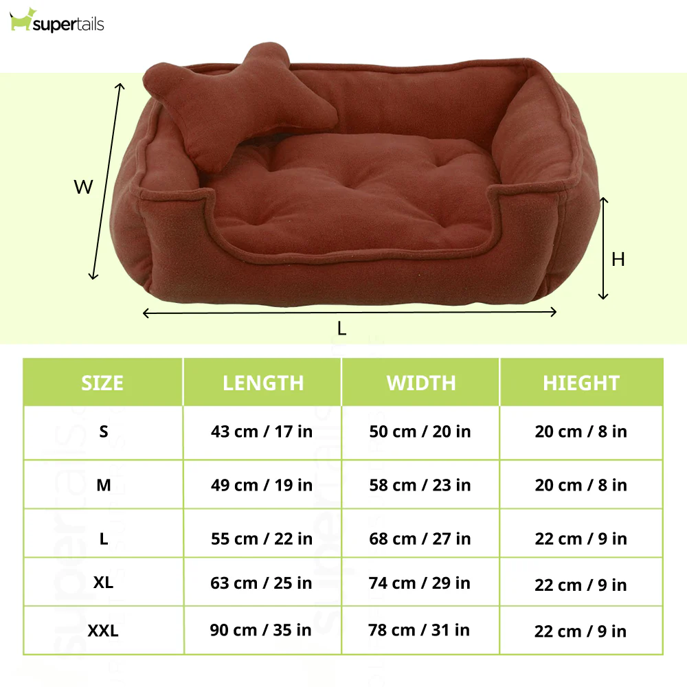 Fluffy's Luxurious Reversible Soft Polyster Filled Bed for Dogs and Cats (Brown) - Image 2