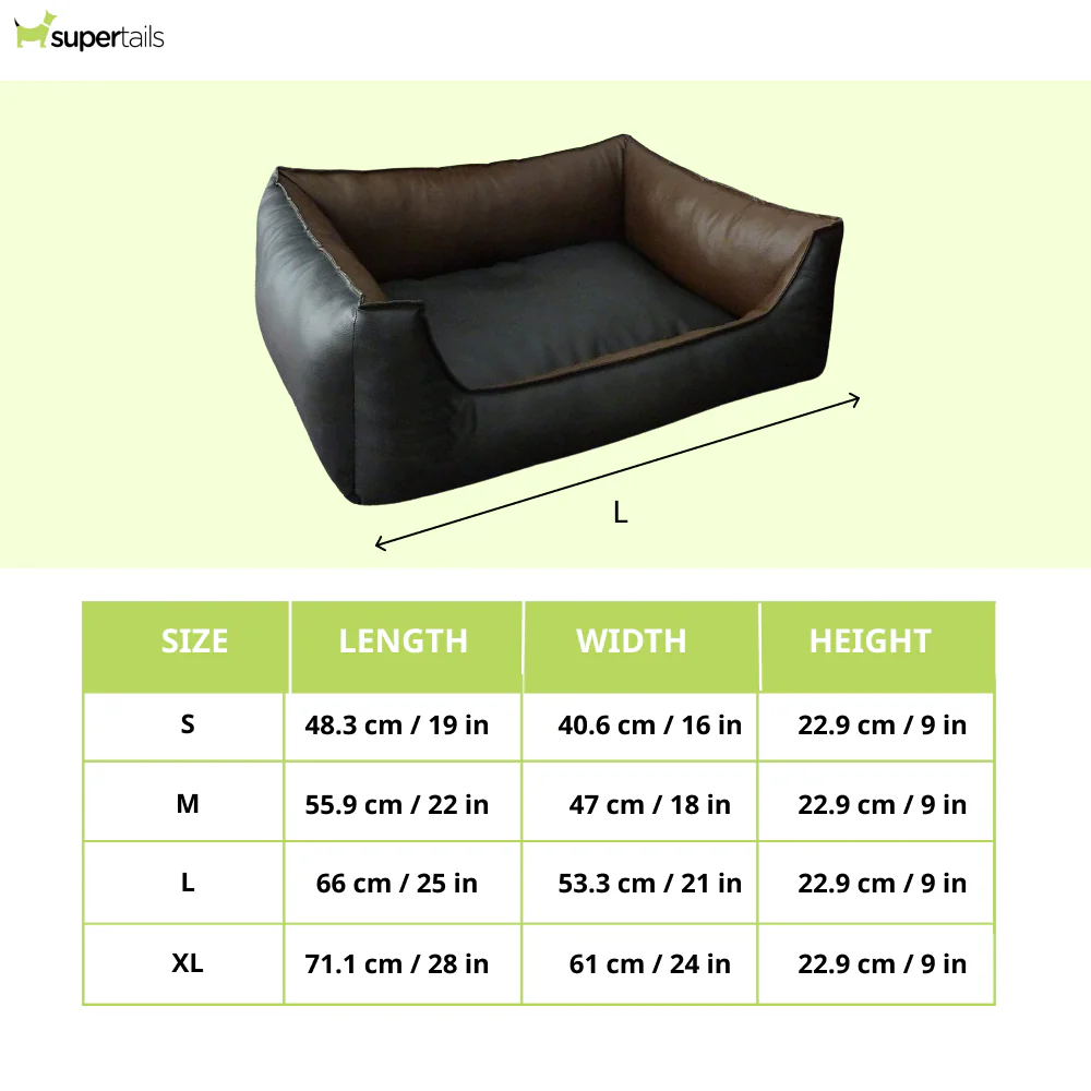 Fluffy's Pawsome Artificial Leather Sofa Bed for Dogs and Cats (Brown & Black) - Image 2