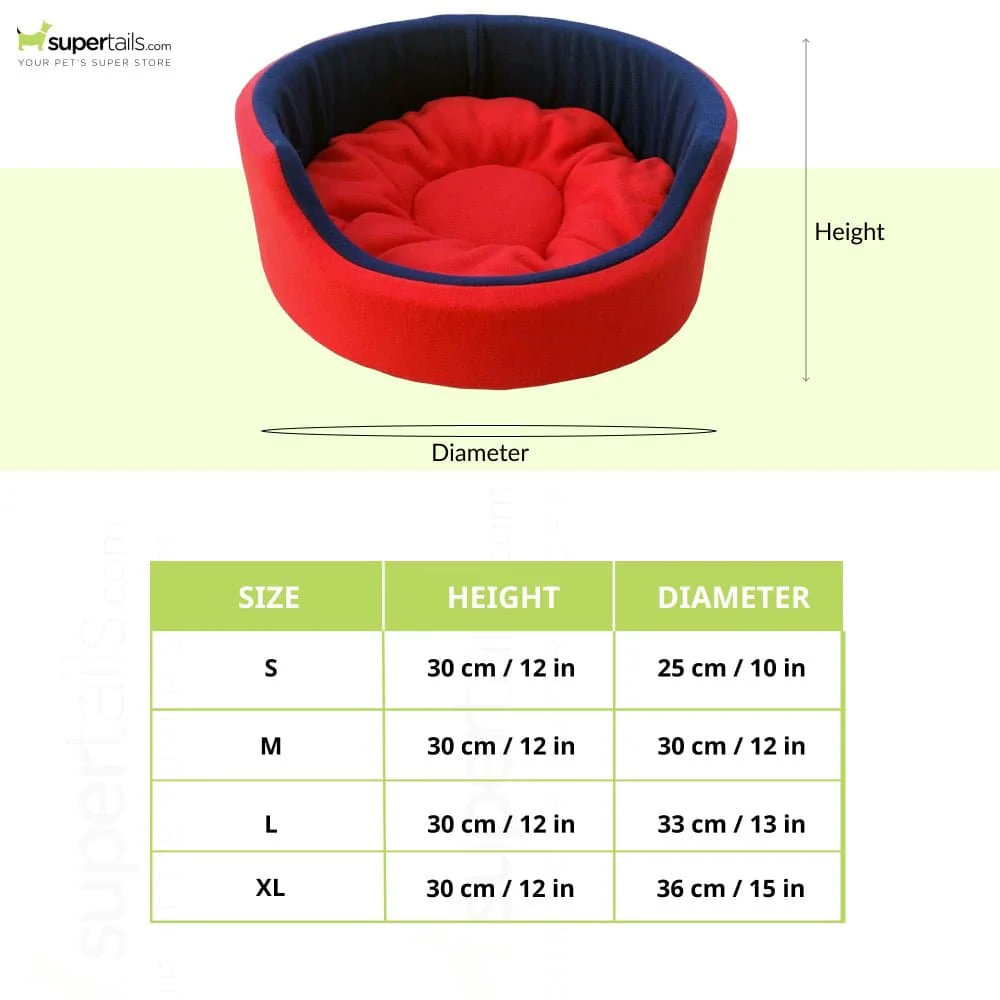 Fluffy's Pawsome Luxurious Both Side Soft Polyester Bed for Dogs and Cats (Red/Blue) - Image 2